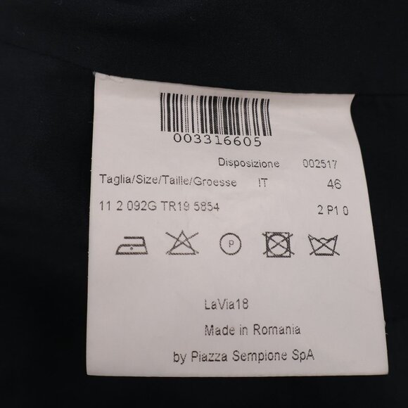 LaVia 18 Marled Navy Fine Tweed Wool Suit Blazer and Wide Leg Pants‎ Size 10 - Picture 10 of 15